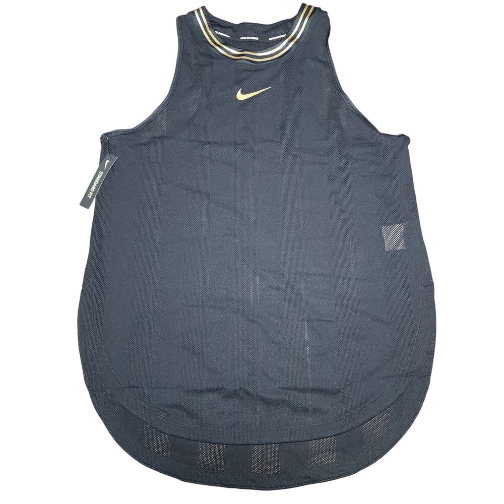 Nike Women's Glam Running Dri Fit Black Top Size L